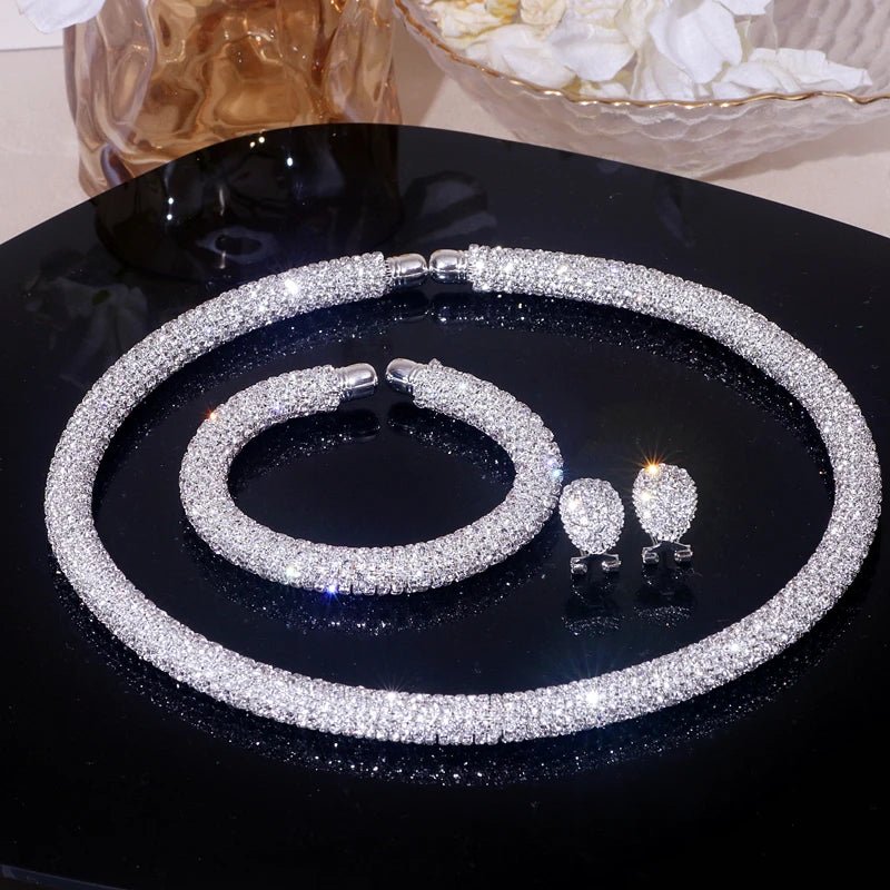 New Fashion Rhinestone Collar Choker Necklace for Women Exaggerated Simple Big Chunky Chain Necklace Torques Jewelry Accessories - MAGUSTA BEAUTY