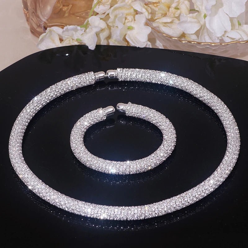 New Fashion Rhinestone Collar Choker Necklace for Women Exaggerated Simple Big Chunky Chain Necklace Torques Jewelry Accessories - MAGUSTA BEAUTY