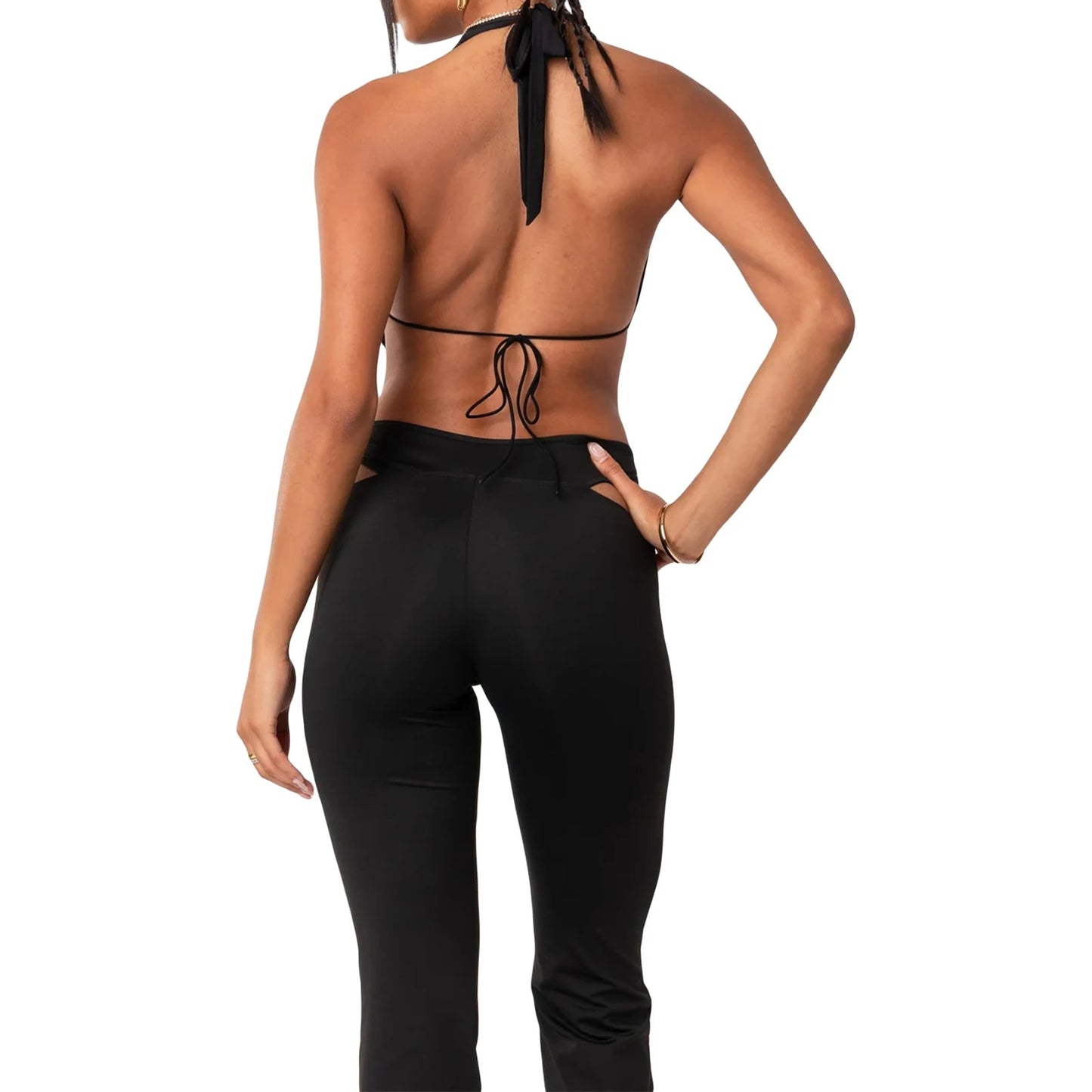 New Fashion Women Halterneck Tops Summer Casual Front Draped Bandage Backless Sleeveless Tops Streetwear - MAGUSTA BEAUTY