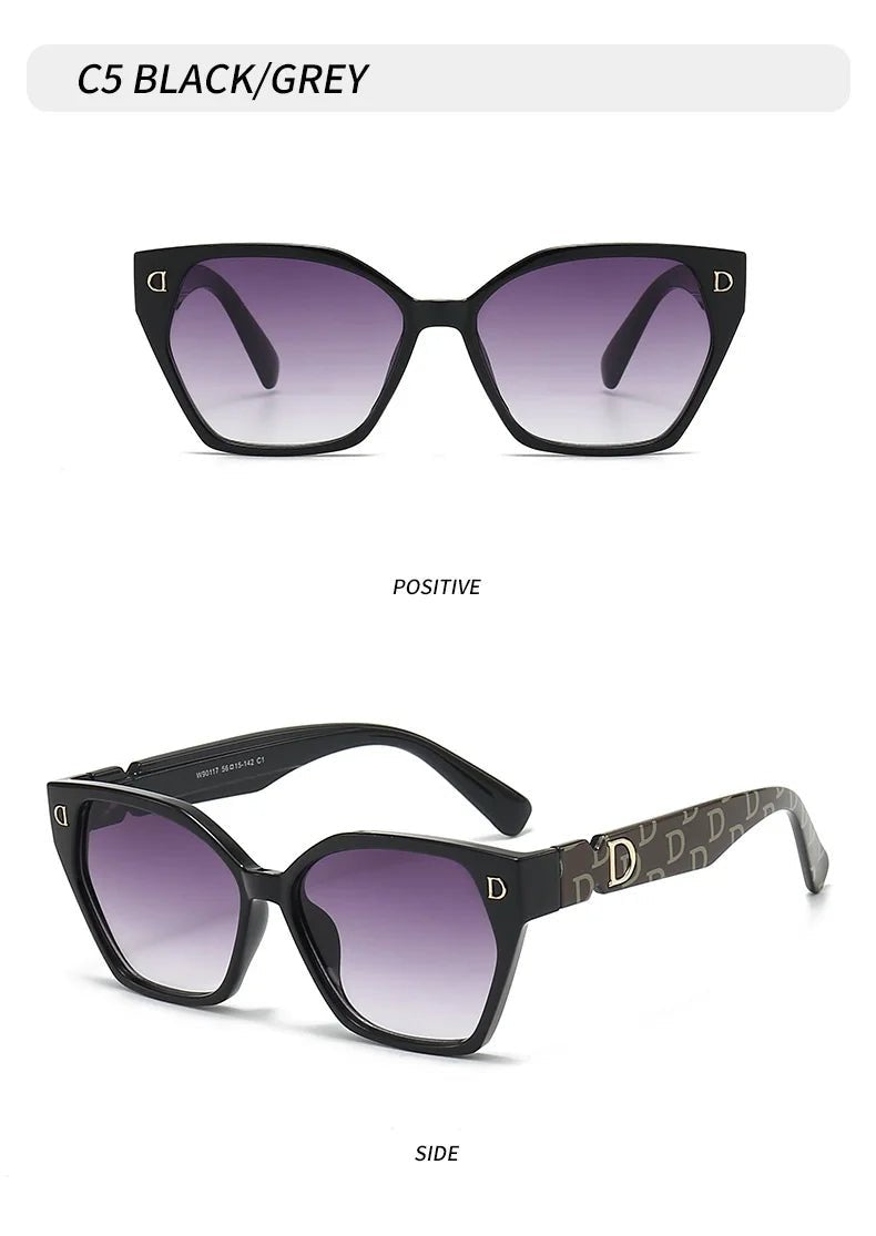 New Luxury D Brand Glamour Sunglasses For Women And Men Stylish Cat Eye Designer Eyewear Classic Fashion Unisex Glasses UV400 - MAGUSTA BEAUTY