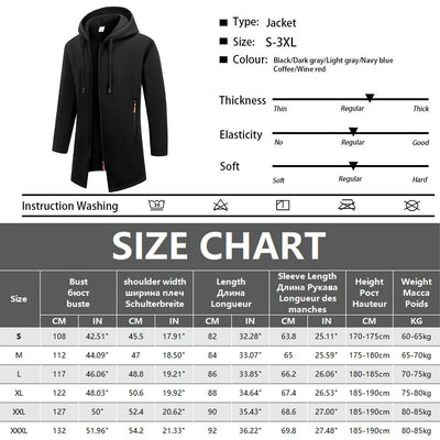New Streetwear Men's Long Sleeve Sweatshirts for Men Zipper Hooded Oversize Winter Warm Jacket Coat Outdoor Tracksuit Men - MAGUSTA BEAUTY