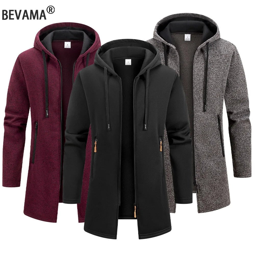 New Streetwear Men's Long Sleeve Sweatshirts for Men Zipper Hooded Oversize Winter Warm Jacket Coat Outdoor Tracksuit Men - MAGUSTA BEAUTY