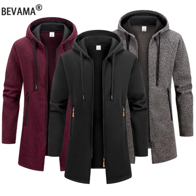 New Streetwear Men's Long Sleeve Sweatshirts for Men Zipper Hooded Oversize Winter Warm Jacket Coat Outdoor Tracksuit Men - MAGUSTA BEAUTY