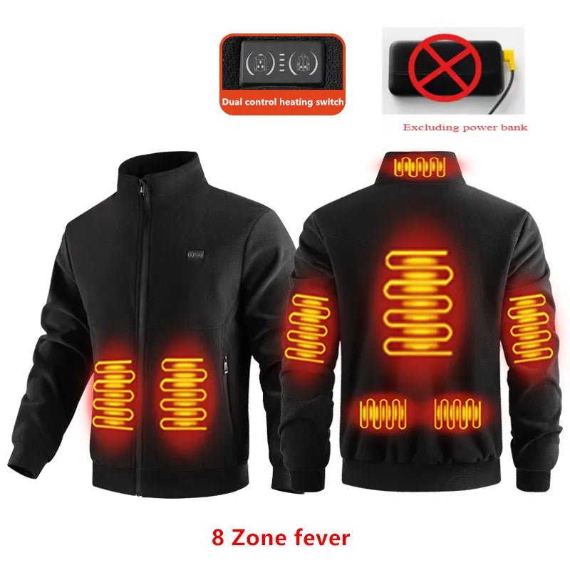New Winter Fashion Versatile Polar Fleece Thick Heating Warm Jacket For Both Men Women 8-Zone Intelligent Heating Electric Coat - MAGUSTA BEAUTY