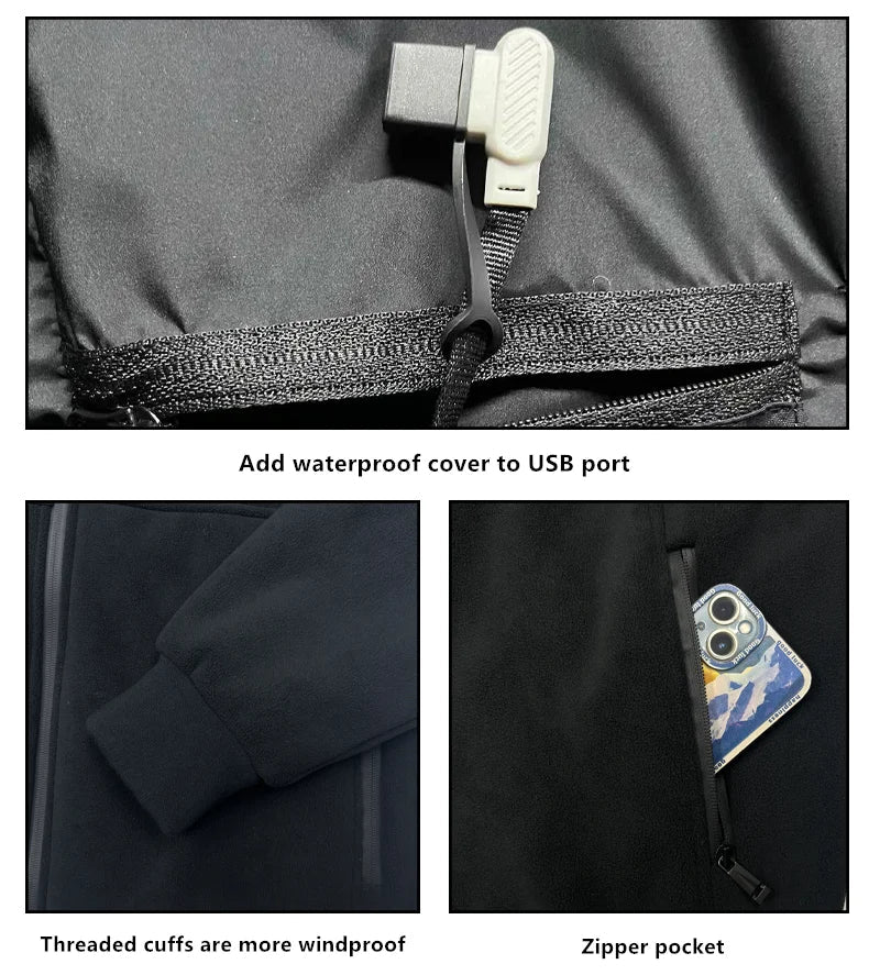 New Winter Fashion Versatile Polar Fleece Thick Heating Warm Jacket For Both Men Women 8-Zone Intelligent Heating Electric Coat - MAGUSTA BEAUTY