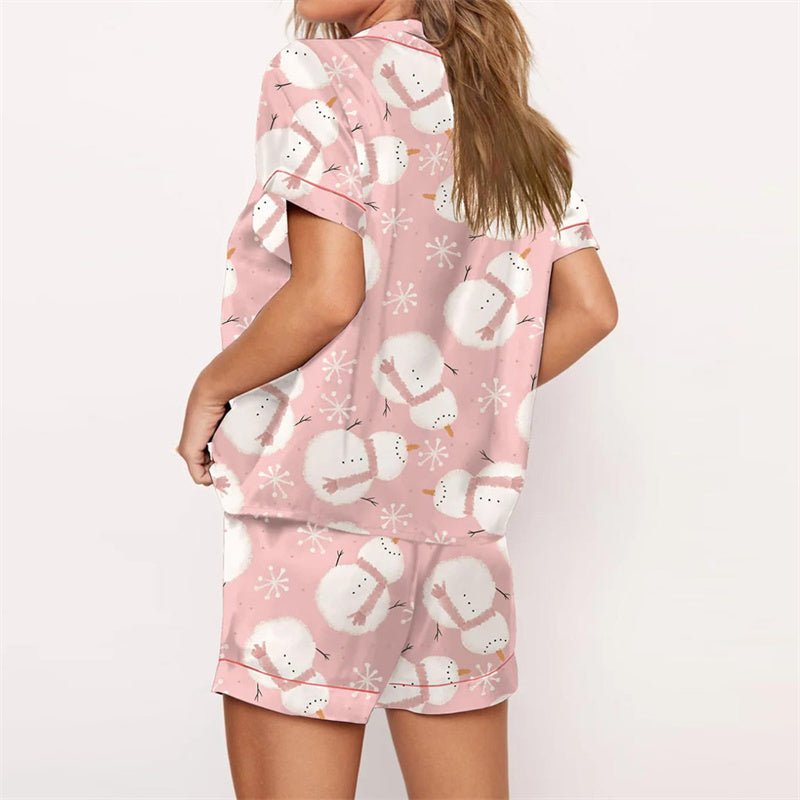 Nutcracker Pajamas Women Christmas Pajama Set Short Sleeve Tops+Elastic Waist Shorts Santa Claus Avatar Print Sleepwear Outfits - MAGUSTA BEAUTY