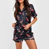 Nutcracker Pajamas Women Christmas Pajama Set Short Sleeve Tops+Elastic Waist Shorts Santa Claus Avatar Print Sleepwear Outfits - MAGUSTA BEAUTY