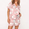 Nutcracker Pajamas Women Christmas Pajama Set Short Sleeve Tops+Elastic Waist Shorts Santa Claus Avatar Print Sleepwear Outfits - MAGUSTA BEAUTY