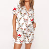 Nutcracker Pajamas Women Christmas Pajama Set Short Sleeve Tops+Elastic Waist Shorts Santa Claus Avatar Print Sleepwear Outfits - MAGUSTA BEAUTY