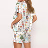 Nutcracker Pajamas Women Christmas Pajama Set Short Sleeve Tops+Elastic Waist Shorts Santa Claus Avatar Print Sleepwear Outfits - MAGUSTA BEAUTY