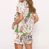 Nutcracker Pajamas Women Christmas Pajama Set Short Sleeve Tops+Elastic Waist Shorts Santa Claus Avatar Print Sleepwear Outfits - MAGUSTA BEAUTY