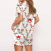 Nutcracker Pajamas Women Christmas Pajama Set Short Sleeve Tops+Elastic Waist Shorts Santa Claus Avatar Print Sleepwear Outfits - MAGUSTA BEAUTY