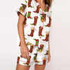 Nutcracker Pajamas Women Christmas Pajama Set Short Sleeve Tops+Elastic Waist Shorts Santa Claus Avatar Print Sleepwear Outfits - MAGUSTA BEAUTY