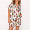 Nutcracker Pajamas Women Christmas Pajama Set Short Sleeve Tops+Elastic Waist Shorts Santa Claus Avatar Print Sleepwear Outfits - MAGUSTA BEAUTY