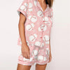 Nutcracker Pajamas Women Christmas Pajama Set Short Sleeve Tops+Elastic Waist Shorts Santa Claus Avatar Print Sleepwear Outfits - MAGUSTA BEAUTY