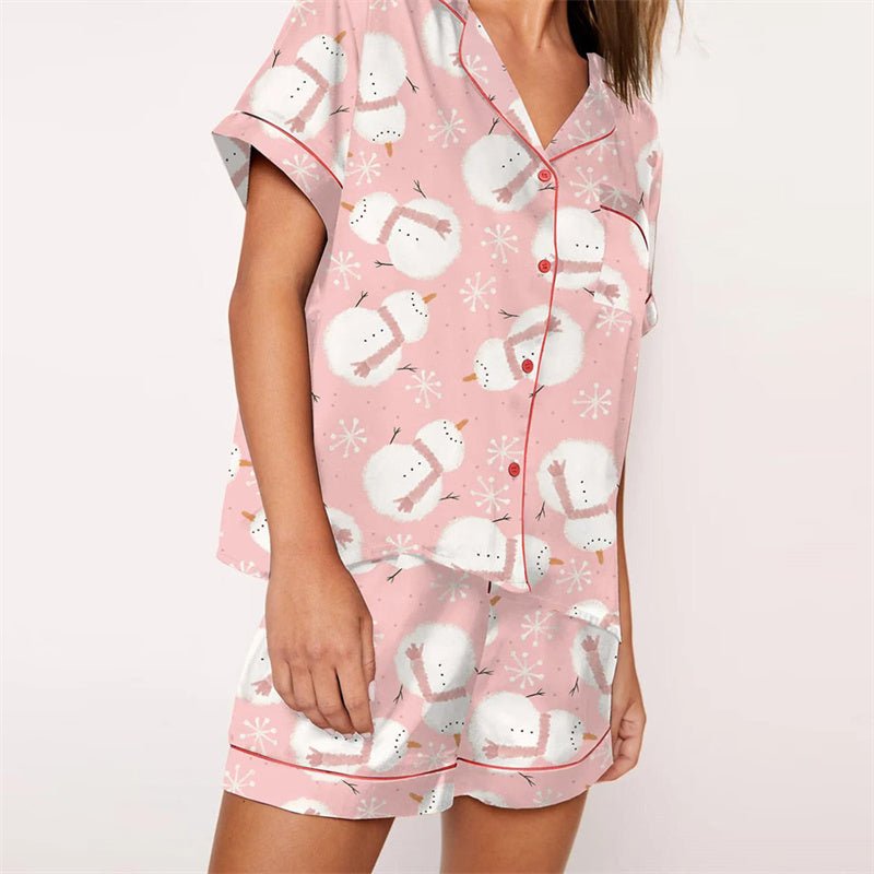 Nutcracker Pajamas Women Christmas Pajama Set Short Sleeve Tops+Elastic Waist Shorts Santa Claus Avatar Print Sleepwear Outfits - MAGUSTA BEAUTY