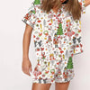 Nutcracker Pajamas Women Christmas Pajama Set Short Sleeve Tops+Elastic Waist Shorts Santa Claus Avatar Print Sleepwear Outfits - MAGUSTA BEAUTY