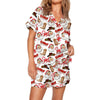 Nutcracker Pajamas Women Christmas Pajama Set Short Sleeve Tops+Elastic Waist Shorts Santa Claus Avatar Print Sleepwear Outfits - MAGUSTA BEAUTY