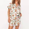Nutcracker Pajamas Women Christmas Pajama Set Short Sleeve Tops+Elastic Waist Shorts Santa Claus Avatar Print Sleepwear Outfits - MAGUSTA BEAUTY