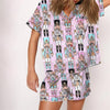 Nutcracker Pajamas Women Christmas Pajama Set Short Sleeve Tops+Elastic Waist Shorts Santa Claus Avatar Print Sleepwear Outfits - MAGUSTA BEAUTY