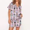 Nutcracker Pajamas Women Christmas Pajama Set Short Sleeve Tops+Elastic Waist Shorts Santa Claus Avatar Print Sleepwear Outfits - MAGUSTA BEAUTY