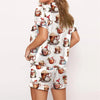 Nutcracker Pajamas Women Christmas Pajama Set Short Sleeve Tops+Elastic Waist Shorts Santa Claus Avatar Print Sleepwear Outfits - MAGUSTA BEAUTY