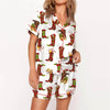 Nutcracker Pajamas Women Christmas Pajama Set Short Sleeve Tops+Elastic Waist Shorts Santa Claus Avatar Print Sleepwear Outfits - MAGUSTA BEAUTY