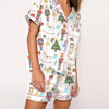 Nutcracker Pajamas Women Christmas Pajama Set Short Sleeve Tops+Elastic Waist Shorts Santa Claus Avatar Print Sleepwear Outfits - MAGUSTA BEAUTY