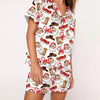 Nutcracker Pajamas Women Christmas Pajama Set Short Sleeve Tops+Elastic Waist Shorts Santa Claus Avatar Print Sleepwear Outfits - MAGUSTA BEAUTY