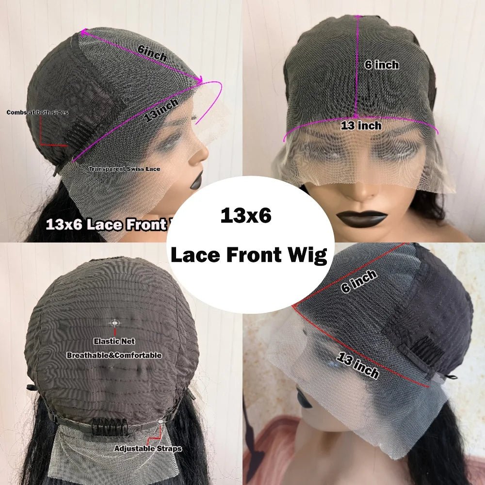 Ombre Pink Rosemary Colored Human Hair Body Wavy Glueless 13x4 Lace Front Wigs 613 Made Pre Plucked 180% Density Full Lace Wigs - MAGUSTA BEAUTY