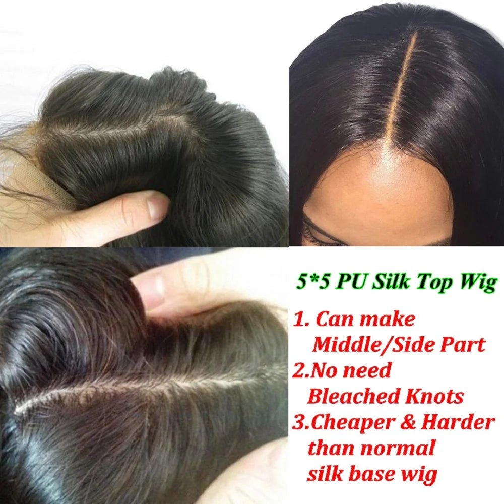 Ombre Pink Rosemary Colored Human Hair Body Wavy Glueless 13x4 Lace Front Wigs 613 Made Pre Plucked 180% Density Full Lace Wigs - MAGUSTA BEAUTY
