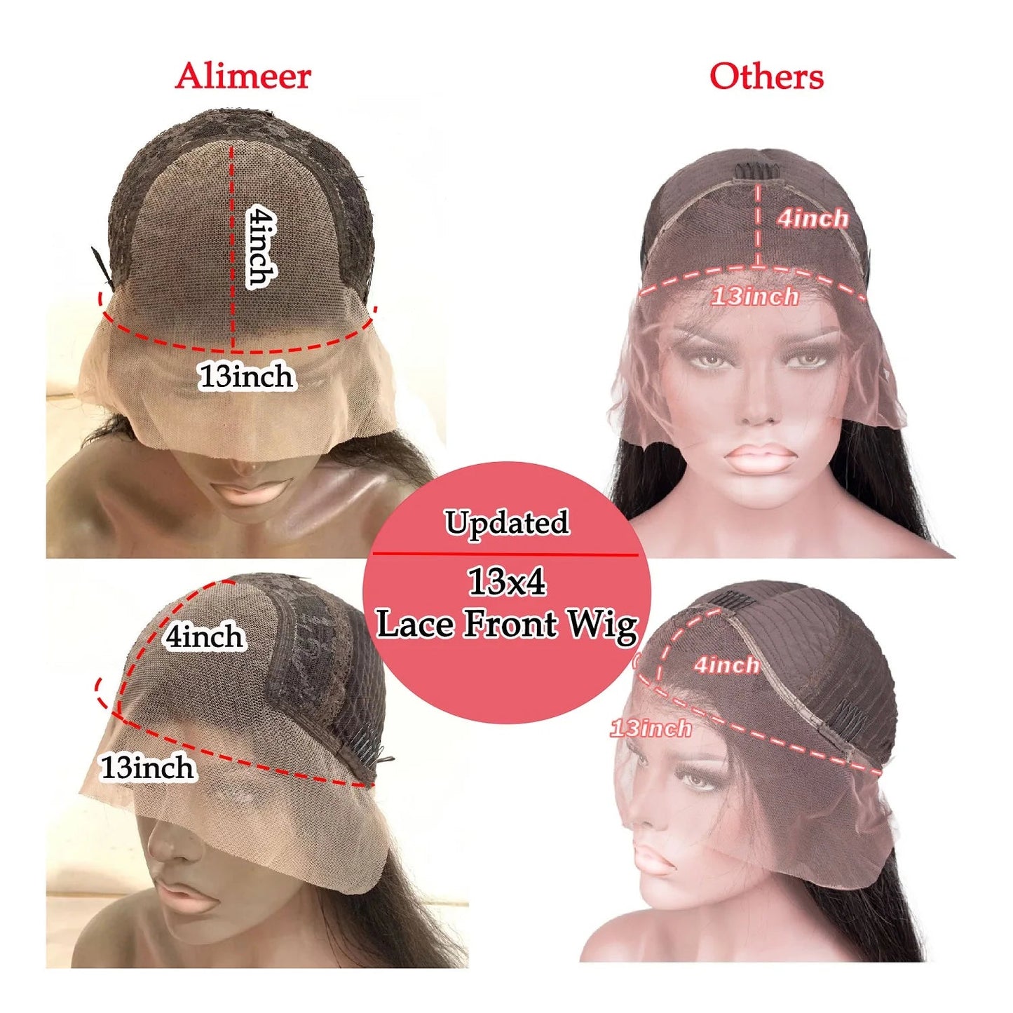 Ombre Pink Rosemary Colored Human Hair Body Wavy Glueless 13x4 Lace Front Wigs 613 Made Pre Plucked 180% Density Full Lace Wigs - MAGUSTA BEAUTY
