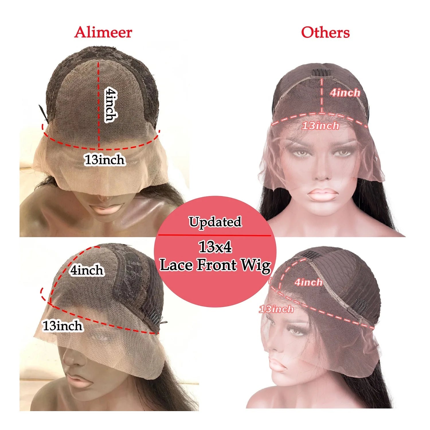 Ombre Pink Rosemary Colored Human Hair Body Wavy Glueless 13x4 Lace Front Wigs 613 Made Pre Plucked 180% Density Full Lace Wigs - MAGUSTA BEAUTY