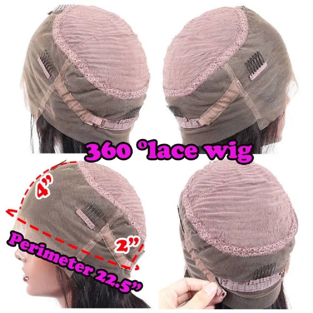Ombre Pink Rosemary Colored Human Hair Body Wavy Glueless 13x4 Lace Front Wigs 613 Made Pre Plucked 180% Density Full Lace Wigs - MAGUSTA BEAUTY