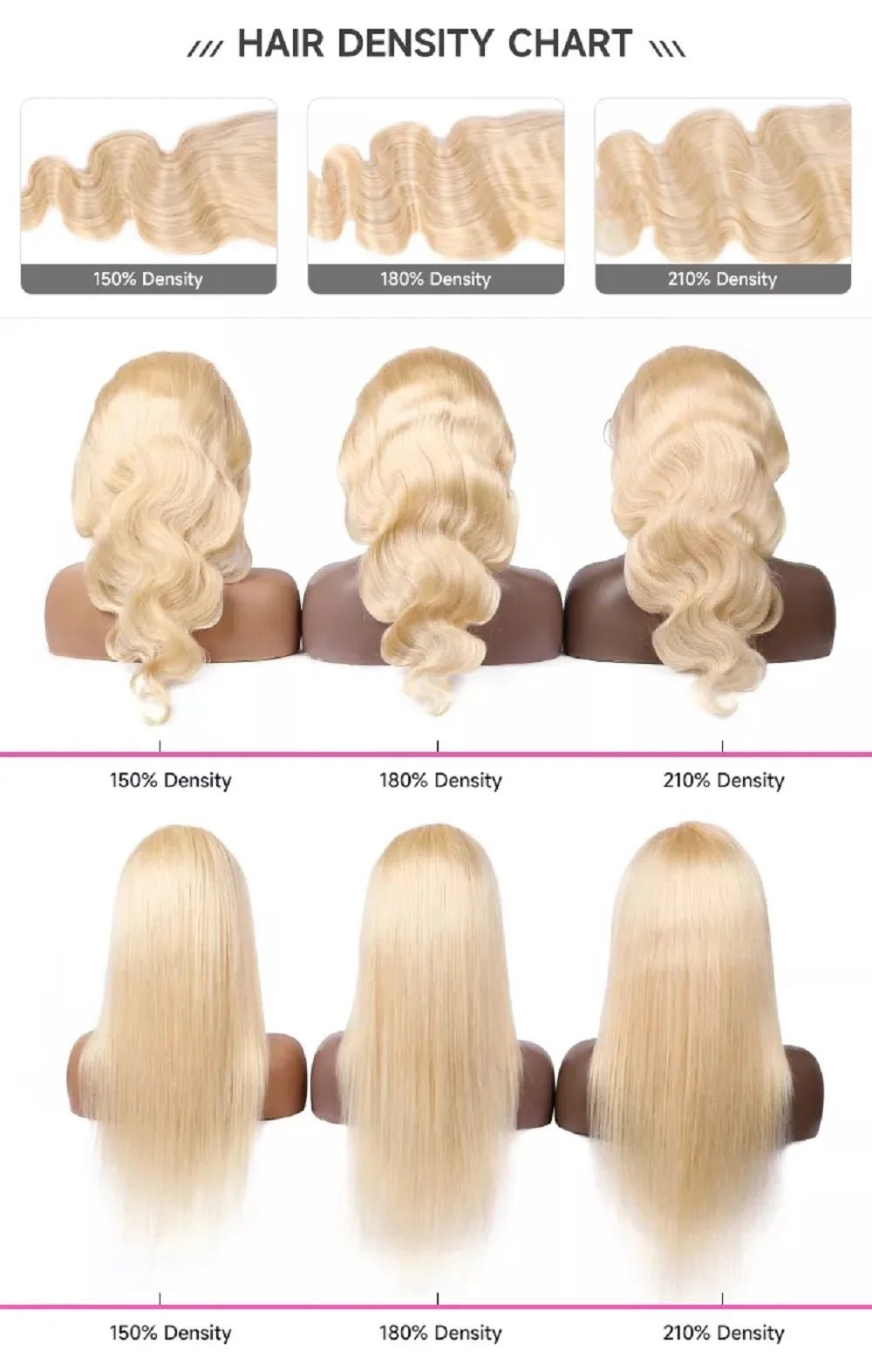 Ombre Pink Rosemary Colored Human Hair Body Wavy Glueless 13x4 Lace Front Wigs 613 Made Pre Plucked 180% Density Full Lace Wigs - MAGUSTA BEAUTY