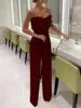 OSM036 Trendy Spring and Summer Jumpsuit Women Feather Bra Sexy White Girls Jumpsuits Elegant Casual Jumpsuits With Belt - MAGUSTA BEAUTY
