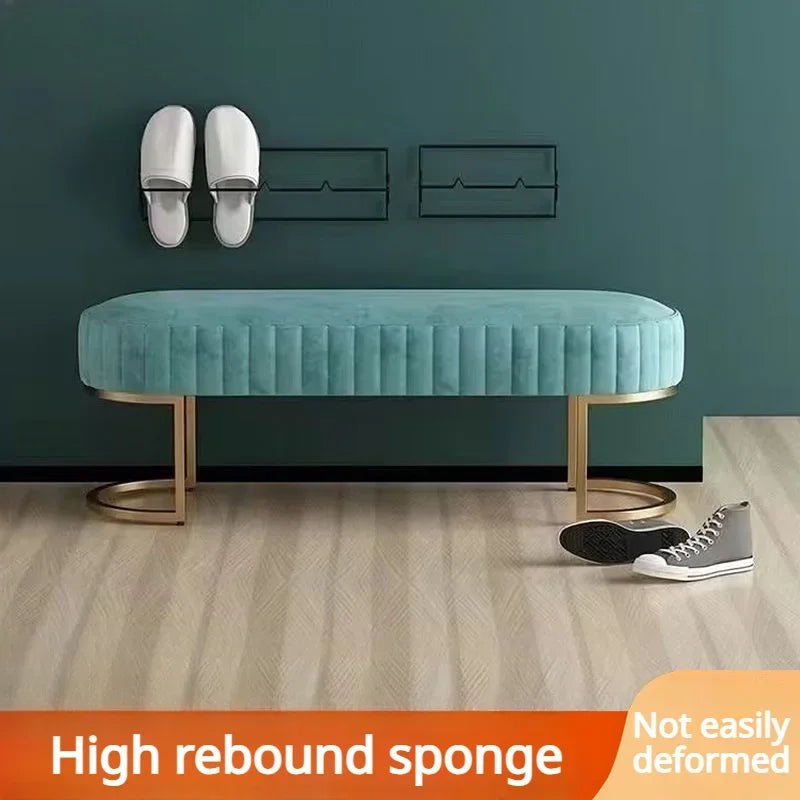Ottomans Long Sofa Bench, Nordic Fabric Shoe Changing Bench, Home Doorway Corridor Fitting Room Chair - MAGUSTA BEAUTY