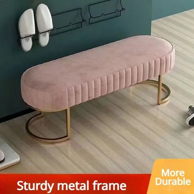 Ottomans Long Sofa Bench, Nordic Fabric Shoe Changing Bench, Home Doorway Corridor Fitting Room Chair - MAGUSTA BEAUTY