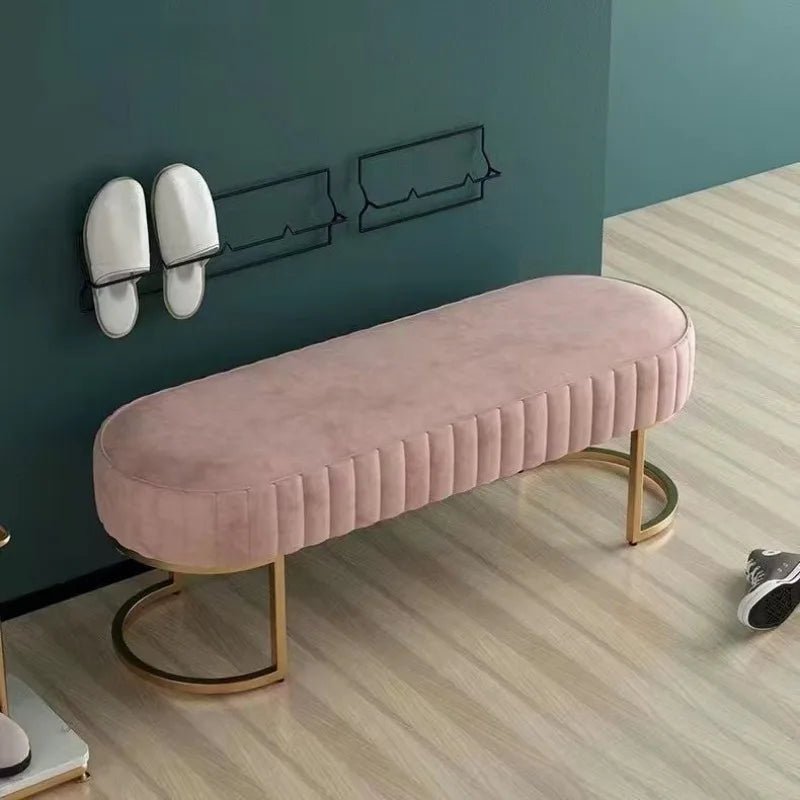 Ottomans Long Sofa Bench, Nordic Fabric Shoe Changing Bench, Home Doorway Corridor Fitting Room Chair - MAGUSTA BEAUTY