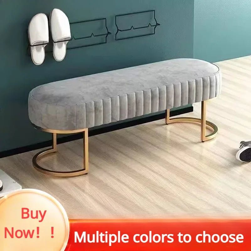 Ottomans Long Sofa Bench, Nordic Fabric Shoe Changing Bench, Home Doorway Corridor Fitting Room Chair - MAGUSTA BEAUTY