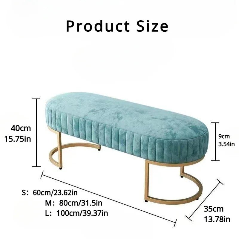 Ottomans Long Sofa Bench, Nordic Fabric Shoe Changing Bench, Home Doorway Corridor Fitting Room Chair - MAGUSTA BEAUTY