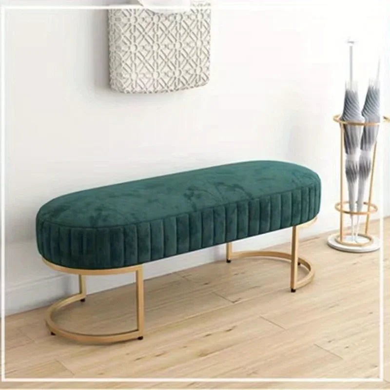 Ottomans Long Sofa Bench, Nordic Fabric Shoe Changing Bench, Home Doorway Corridor Fitting Room Chair - MAGUSTA BEAUTY