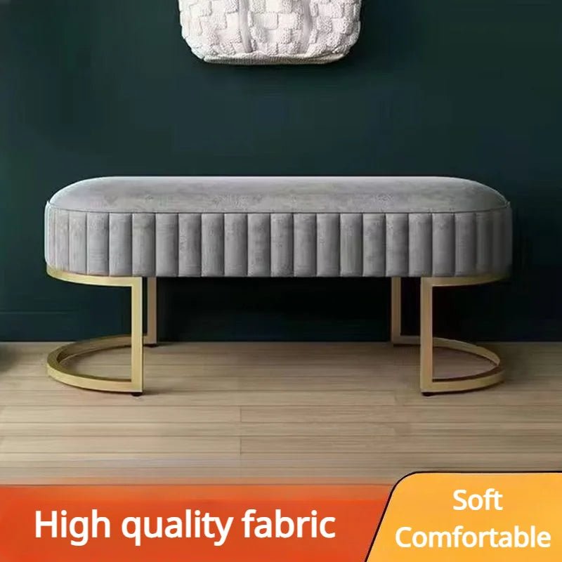 Ottomans Long Sofa Bench, Nordic Fabric Shoe Changing Bench, Home Doorway Corridor Fitting Room Chair - MAGUSTA BEAUTY
