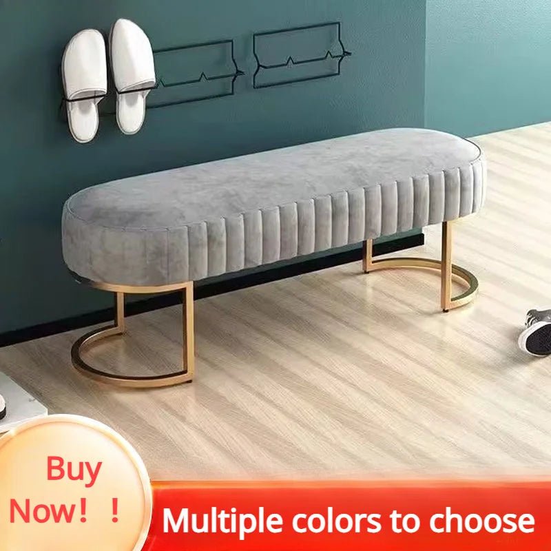 Ottomans Long Sofa Bench, Nordic Fabric Shoe Changing Bench, Home Doorway Corridor Fitting Room Chair - MAGUSTA BEAUTY