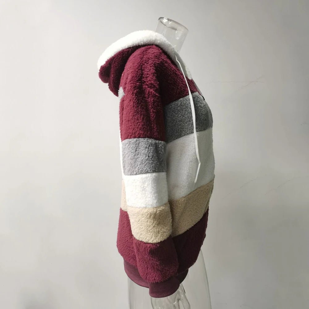 Oversized Jacket for Women Coat 2025 Autumn Winter Warm Plush Pocket Hooded Streetwear Loose Lady Zipper Cashmere Outerwear Coat - MAGUSTA BEAUTY