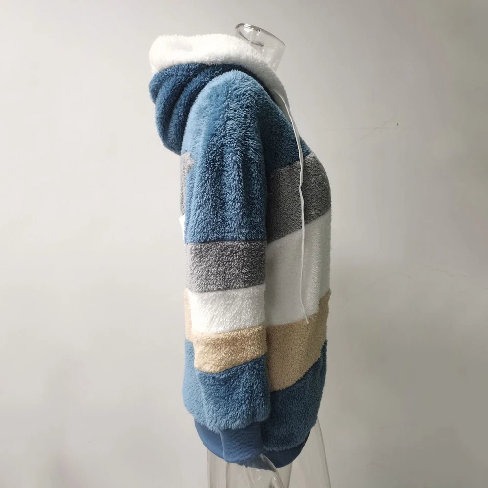 Oversized Jacket for Women Coat 2025 Autumn Winter Warm Plush Pocket Hooded Streetwear Loose Lady Zipper Cashmere Outerwear Coat - MAGUSTA BEAUTY