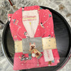 Pink Cartoon Print Pajamas Set Women Soft Sleepwear Cotton Shirt Pant Long Sleeve Autumn Home Clothing Christmas Party Gift - MAGUSTA BEAUTY