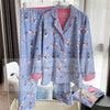 Pink Cartoon Print Pajamas Set Women Soft Sleepwear Cotton Shirt Pant Long Sleeve Autumn Home Clothing Christmas Party Gift - MAGUSTA BEAUTY