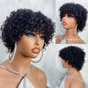 Pixie Cut Human Hair Wigs For Black Women Afro Rose Curly Funmi Glueless Wigs with Bangs Short Bouncy Curly Bob Wig With Bangs - MAGUSTA BEAUTY