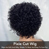 Pixie Cut Human Hair Wigs For Black Women Afro Rose Curly Funmi Glueless Wigs with Bangs Short Bouncy Curly Bob Wig With Bangs - MAGUSTA BEAUTY